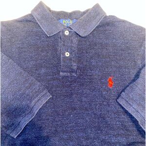 Polo Ralph Lauren Polo Shirt Blue Label Weathered Navy Blue Men's Large EUC 0025
